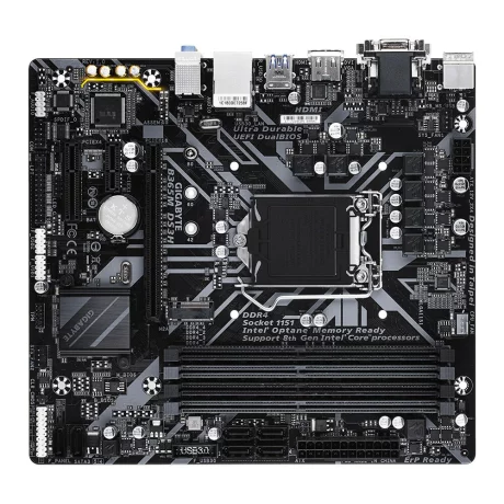 PLACA de BAZA GIGABYTE B365M DS3H, skt LGA 1151, Intel B365, mATX, slot RAM 4 x DDR4, max 64 GB, 6x S-ATA 3, 1x M.2, 1x PCI-E, PCI-E3.0x16 x 1, PCI-E3.0x4 x 1, LAN 1000 Mbps, HDMI, DVI, VGA, 7.1, &quot;B365M DS3H&quot;