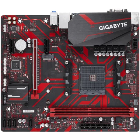 PLACA de BAZA GIGABYTE B450M GAMING, skt AM4, AMD B450, mATX, slot RAM 2 x DDR4, max 32 GB, 4x S-ATA 3, 1x M.2, 2x PCI-E, PCI-E3.0x16 x 1, LAN 1000 Mbps, HDMI, DVI, VGA, 7.1, &quot;B450M GAMING&quot;