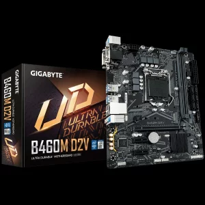 PLACA de BAZA GIGABYTE B460M D2V, skt LGA 1200, Intel B460, mATX, slot RAM 2 x DDR4, max 64 GB, 6x S-ATA 3, 1x M.2, 2x PCI-E, PCI-E3.0x16 x 1, LAN 1000 Mbps, VGA, DVI, 7.1, &quot;B460M D2V&quot;