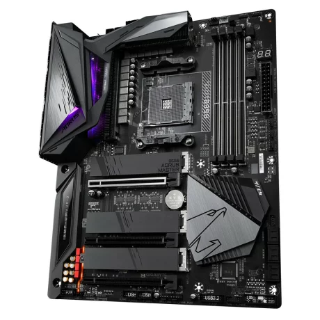 PLACA de BAZA GIGABYTE B550 AORUS MASTER, skt AM4, AMD B550, ATX, slot RAM 4 x DDR4, max 128 GB, 6x S-ATA 3, 3x M.2, nux PCI-E, PCI-E4.0x16 x 1, PCI-E3.0x4 x 2, LAN 2500 Mbps, HDMI, 7.1, &quot;B550 AORUS MASTER&quot;