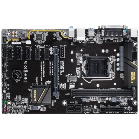 PLACA de BAZA GIGABYTE GA-H110-D3A, skt LGA 1151, Intel H110, ATX, slot RAM 2 x DDR4, max 32 GB, 4x S-ATA 3, 1x M.2, 5x PCI-E, PCI-E3.0x16 x 1, LAN 1000 Mbps, VGA, 7.1, &quot;GA-H110-D3A&quot;