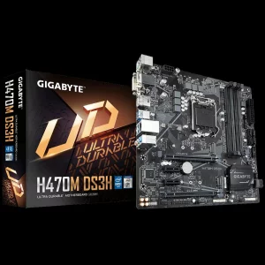 PLACA de BAZA GIGABYTE H470M DS3H, skt LGA 1200, Intel H470, mATX, slot RAM 4 x DDR4, max 128 GB, 6x S-ATA 3, 2x M.2, 2x PCI-E, PCI-E3.0x16 x 1, PCI-E3.0x4 x 1, LAN 1000 Mbps, Display Port, HDMI, DVI, VGA, 7.1, &quot;H470M DS3H&quot;