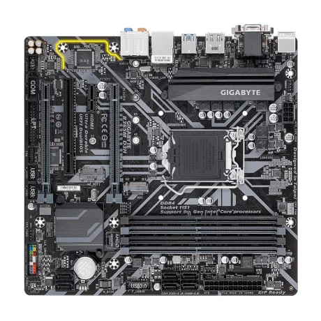 PLACA de BAZA GIGABYTE B365M D3H, skt LGA 1151, Intel B365, mATX, slot RAM 4 x DDR4, max 64 GB, 6x S-ATA 3, 1x M.2, 1x PCI-E, PCI-E3.0x16 x 1, PCI-E3.0x4 x 1, LAN 1000 Mbps, Display Port, HDMI, DVI, VGA, 7.1, &quot;B365M D3H&quot;