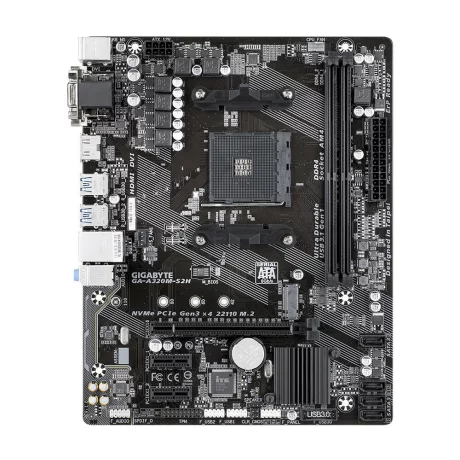 PLACA de BAZA GIGABYTE A320M-S2H, skt AM4, AMD A320, mATX, slot RAM 2 x DDR4, max 32 GB, 4x S-ATA 3, 1x M.2, 2x PCI-E, PCI-E3.0x16 x 1, LAN 1000 Mbps, HDMI, DVI, VGA, 7.1, &quot;A320M-S2H&quot;