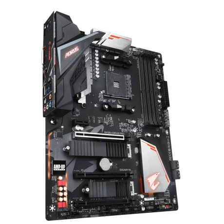 PLACA de BAZA GIGABYTE B450 AORUS PRO, skt AM4, AMD B450, ATX, slot RAM 4 x DDR4, max 64 GB, 6x S-ATA 3, 2x M.2, 1x PCI-E, PCI-E3.0x16 x 1, PCI-E2.0x4 x 1, PCI-E2.0x1 x 1, LAN 1000 Mbps, HDMI, DVI, 7.1, &quot;B450 AORUS PRO&quot;