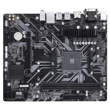 PLACA de BAZA GIGABYTE B450M S2H, skt AM4, AMD B450, mATX, slot RAM 2 x DDR4, max 32 GB, 4x S-ATA 3, 1x M.2, 2x PCI-E, PCI-E3.0x16 x 1, LAN 1000 Mbps, HDMI, DVI, VGA, 7.1, &quot;B450M S2H&quot;