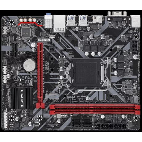 PLACA de BAZA GIGABYTE B365M H, skt LGA 1151, Intel B365, mATX, slot RAM 2 x DDR4, max 32 GB, 4x S-ATA 3, 1x M.2, 1x PCI-E, PCI-E3.0x16 x 1, LAN 1000 Mbps, HDMI, VGA, 7.1, &quot;B365M H&quot;