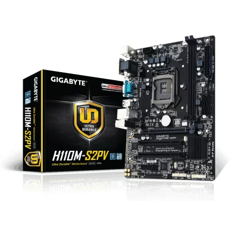 PLACA de BAZA GIGABYTE H110M-S2PV, skt LGA 1151, Intel H110, mATX, slot RAM 2 x DDR4, max 32 GB, 4x S-ATA 3, nux M.2, 1x PCI-E, PCI-E3.0x16 x 1, LAN 1000 Mbps, VGA, 7.1, &quot;H110M-S2PV&quot;