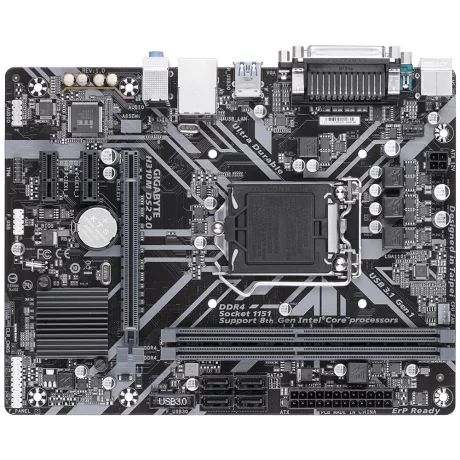 PLACA de BAZA GIGABYTE H310M DS2 2.0, skt LGA 1151, Intel H310, mATX, slot RAM 2 x DDR4, max 32 GB, 4x S-ATA 3, nux M.2, 2x PCI-E, PCI-E3.0x16 x 1, LAN 1000 Mbps, VGA, 7.1, &quot;H310M DS2 2.0&quot;