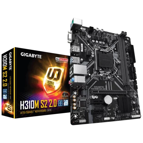 PLACA de BAZA GIGABYTE H310M S2 2.0, skt LGA 1151, Intel H310, mATX, slot RAM 2 x DDR4, max 32 GB, 4x S-ATA 3, nux M.2, 2x PCI-E, PCI-E3.0x16 x 1, LAN 1000 Mbps, VGA, 7.1, &quot;H310M S2 2.0&quot;