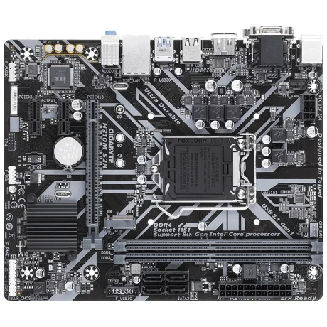PLACA de BAZA GIGABYTE skt. LGA1151, H310M S2H, 2*DDR4 2666, 1x DVI-D/HDMI/D-Sub, 1x PCI Express x16 slot, 2x PCIe x1 Slot, 4x SATA 6Gb/s, Realtek GbE LAN chip (10/100/1000), 4x USB 3.1 (2x front/ 2x back), 6x USB 2.0, mATX