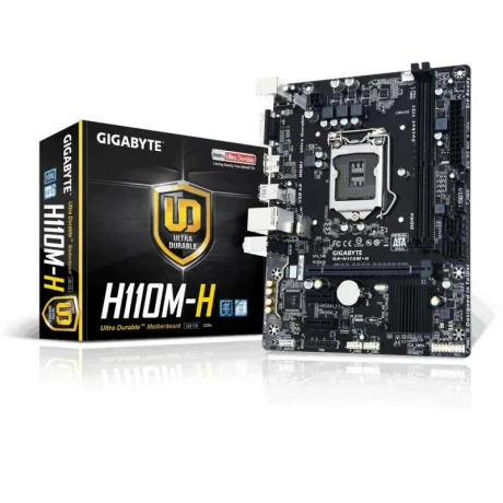 PLACA de BAZA GIGABYTE H110M-H, skt LGA 1151, Intel H110, mATX, slot RAM 2 x DDR4, max 32 GB, 4x S-ATA 3, nux M.2, 2x PCI-E, PCI-E3.0x16 x 1, LAN 1000 Mbps, HDMI, VGA, 7.1, &quot;H110M-H&quot;