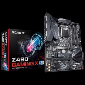 PLACA de BAZA GIGABYTE Z490 GAMING X, skt LGA 1200, Intel Z490, ATX, slot RAM 4 x DDR4, max 128 GB, 6x S-ATA 3, 2x M.2, 3x PCI-E, PCI-E3.0x16 x 1, PCI-E3.0x4 x 1, LAN 1000 Mbps, HDMI, 7.1, &quot;Z490 GAMING X&quot;