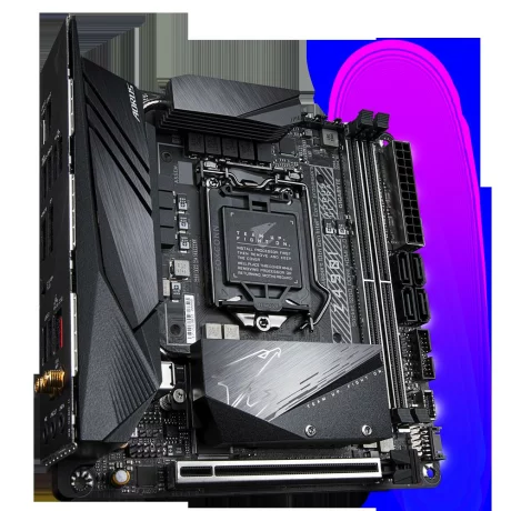 PLACA de BAZA GIGABYTE Z490I AORUS ULTRA, skt LGA 1200, Intel Z490, mini ITX, slot RAM 2 x DDR4, max 64 GB, 4x S-ATA 3, 2x M.2, nux PCI-E, PCI-E3.0x16 x 1, LAN 2500 Mbps, Display Port, HDMI, 5.1, &quot;Z490I AORUS ULTRA&quot;