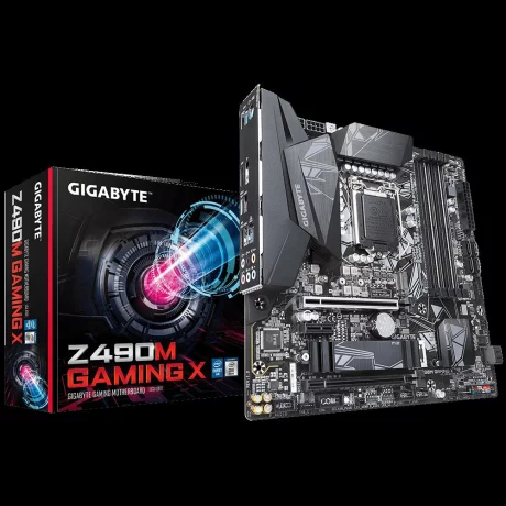 PLACA de BAZA GIGABYTE Z490M GAMING X, skt LGA 1200, Intel Z490, mATX, slot RAM 4 x DDR4, max 128 GB, 6x S-ATA 3, 1x M.2, 1x PCI-E, PCI-E3.0x16 x 1, PCI-E3.0x4 x 1, LAN 1000 Mbps, Display Port, HDMI, 7.1, &quot;Z490M GAMING X&quot;