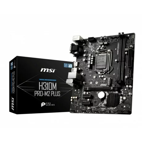 PLACA de BAZA MSI H310M PRO-M2 PLUS, skt LGA 1151, Intel H310, mATX, slot RAM 2 x DDR4, max 32 GB, 4x S-ATA 3, 1x M.2, 2x PCI-E, PCI-E3.0x16 x 1, LAN 1000 Mbps, HDMI, DVI, VGA, 7.1, &quot;H310M PRO-M2 PLUS&quot;