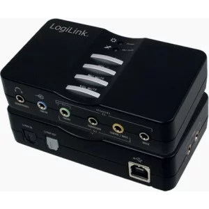 PLACA de SUNET Logilink, extern, 7.1, interfata USB 2.0, conectori 3.5 mm jack x 5, S/PDIF, &quot;UA0099&quot;