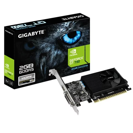 PLACA VIDEO GIGABYTE NVIDIA GeForce GT 730 , 2 GB GDDR5 64 biti, PCI Express 2.0 x 16, HDMI, DVI, sistem racire aer activ, &quot;N730D5-2GL&quot;