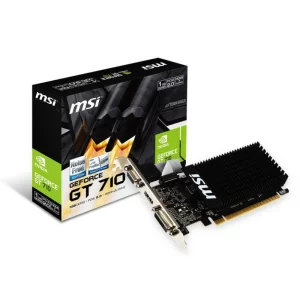 PLACA VIDEO MSI NVIDIA GeForce GT 710 1GD3H LP, 1 GB GDDR3 64 biti, PCI Express 2.0 x 8, HDMI, DVI, VGA, sistem racire aer pasiv, &quot;GT710 1GD3H LP&quot;