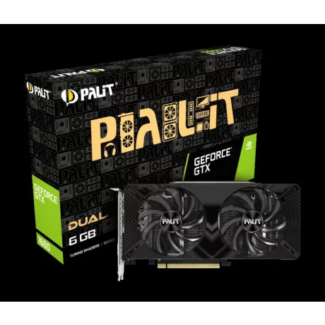 PLACA VIDEO Palit NVIDIA GeForce GTX 1660 Dual, 6 GB GDDR5 192 biti, PCI Express 3.0 x 16, HDMI, DVI, Display Port, sistem racire aer activ, &quot;NE51660018J9-1161A&quot;