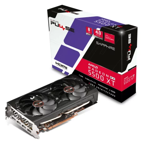 PLACA VIDEO  SAPPHIRE AMD Radeon RX 5500 XT, 8 GB GDDR6 128 biti, PCI Express 4.0 x 16, HDMI, Display Port x 3, sistem racire aer activ, &quot;11295-01-20G&quot;