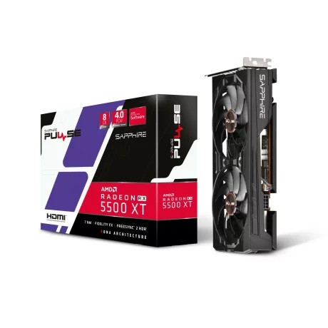 PLACA VIDEO  SAPPHIRE AMD Radeon RX 5500 XT, 8 GB GDDR6 128 biti, PCI Express 4.0 x 16, HDMI, Display Port x 3, sistem racire aer activ, &quot;11295-01-20G&quot;