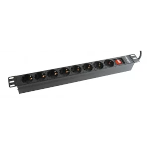 PDU GEMBIRD 1U pt. rack 19 inch, 8 prize Schuko, intrare Schuko, max 16 A, on/off, 2 m, &quot;EG-PDU-012&quot;