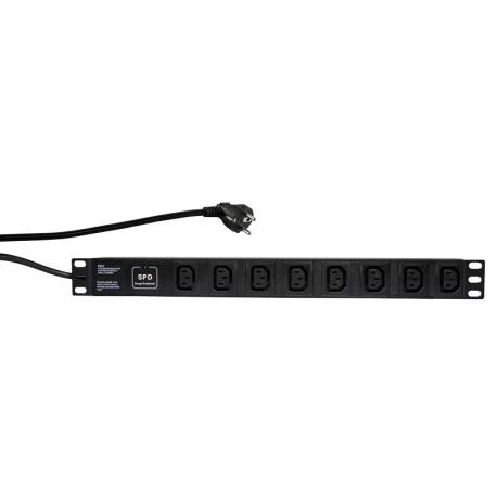 PDU LOGILINK 1U pt. rack 19 inch, 8 prize IEC, intrare IEC, max 16 A, protectie supratensiune, 2 m, &quot;PDU8A01&quot;