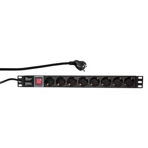 PDU LOGILINK 1U pt. rack 19 inch, 8 prize Schuko, intrare Schuko, max 16 A, on/off, 2 m, &quot;PDU8C01&quot;