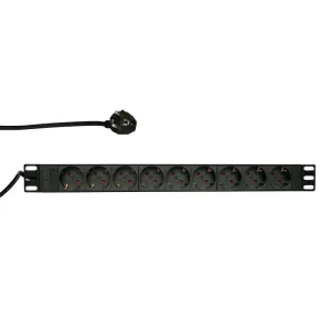 PDU LOGILINK 1U pt. rack 19 inch, 9 prize Schuko, intrare Schuko, max 16 A, 2 m, &quot;PDU9C03&quot;