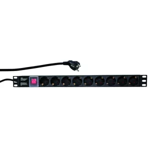 PDU LOGILINK 1U pt. rack 19 inch, 9 prize Schuko, intrare Schuko, max 16 A, on/off, 2 m, &quot;PDU9C02&quot;