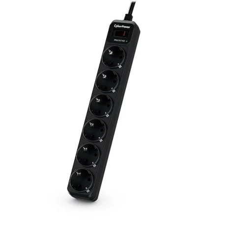 PRELUNGITOR CYBER POWER, Schuko x 6, conectare prin Schuko (T), cablu 1.8 m, 10 A, protectie supratensiune, negru, &quot;B0620SC0-DE&quot;