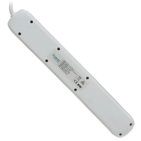 PRELUNGITOR SPACER, Schuko x 5, conectare prin Schuko (T), USB x 2, cablu 4.5 m, 16 A, protectie supratensiune, alb, PP-5-45 USB
