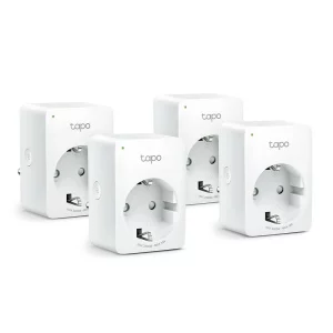 PRIZA inteligenta TP-LINK, Schuko x 1, conectare prin Schuko (T), 10 A, programare prin smartphone, Bluetooth, WiFi, alb &quot;Tapo P100(4-pack)&quot;