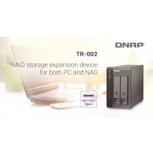 EXPANSION NAS QNAP, HDD x 2, capacitate maxima 16 TB, porturi USB Type C, &quot;TR-002&quot;