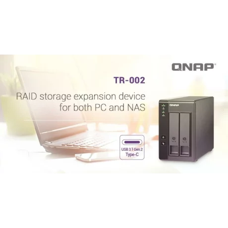 EXPANSION NAS QNAP, HDD x 2, capacitate maxima 16 TB, porturi USB Type C, &quot;TR-002&quot;