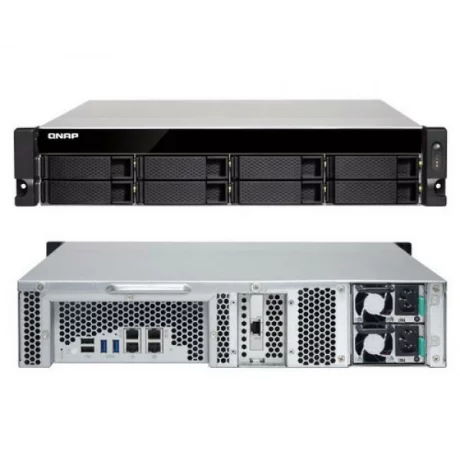 NAS QNAP, Rack, HDD x 8, capacitate maxima 64 TB, memorie RAM 4 GB, RJ-45 (Gigabit) x 4, porturi PCI-E2.0x4 | USB 2.0 x 2 | USB 3.0 x 2, &quot;TS-863XU-RP-4G&quot;