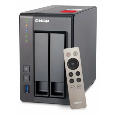 NAS QNAP, tower, HDD x 2, capacitate maxima 16 TB, memorie RAM 2 GB, RJ-45 (Gigabit) x 2, porturi USB 2.0 x 2 | USB 3.0 x 2 | HDMI, &quot;TS-251+-2G&quot;