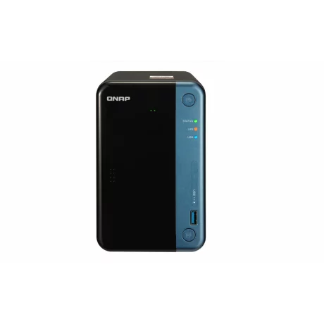 NAS QNAP, tower, HDD x 2, capacitate maxima 12 TB, memorie RAM 2 GB, RJ-45 (Gigabit) x 2, porturi PCI-E2.0x2 | USB 3.0 x 5 | 3.5 mm Jack x 2 | HDMI x 2, &quot;TS-253BE-2G&quot;