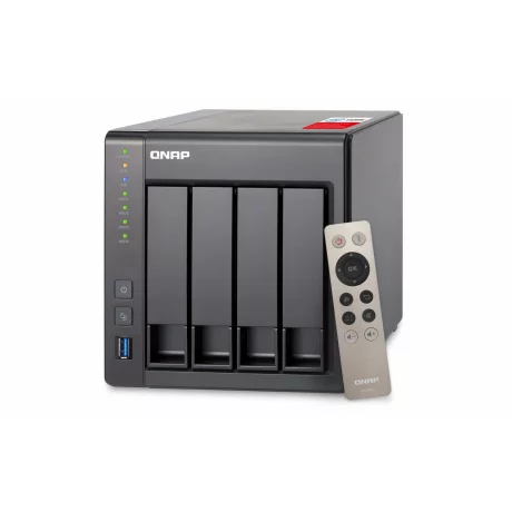 NAS QNAP, tower, HDD x 4, capacitate maxima 32 TB, memorie RAM 2 GB, RJ-45 (Gigabit) x 2, porturi USB 2.0 x 2 | USB 3.0 x 2 | HDMI, &quot;TS-451+-2G&quot;