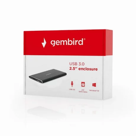 RACK extern GEMBIRD, pt HDD/SSD, 2.5 inch, S-ATA, interfata PC USB 3.0, aluminiu, negru, &quot;EE2-U3S-4&quot;