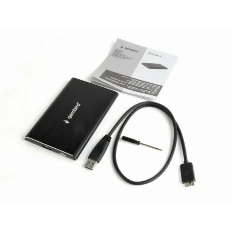 RACK extern GEMBIRD, pt HDD/SSD, 2.5 inch, S-ATA, interfata PC USB 3.0, aluminiu, negru, &quot;EE2-U3S-4&quot;