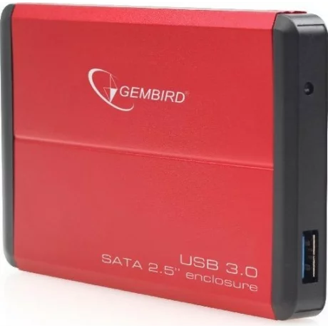 RACK extern GEMBIRD, pt HDD/SSD, 2.5 inch, S-ATA, interfata PC USB 3.0, aluminiu, rosu, &quot;EE2-U3S-2-R&quot;