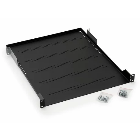 RAFT FIX perforat TRITON 1U, pt rack 19 inch, adancime 750 mm, sarcina maxima 40 Kg, negru, &quot;RAB-UP-750-A1&quot;