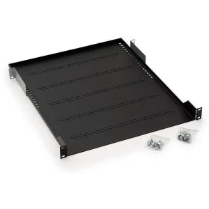 RAFT FIX perforat TRITON 1U, pt rack 19 inch, adancime 750 mm, sarcina maxima 80 Kg, negru, &quot;RAB-UP-750-A4&quot;