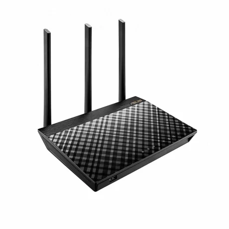 ROUTER ASUS wireless, 1750 Mbps, porturi Gigabit x 4, antena externa x 3, AC1750, dual band, &quot;RT-AC66U&quot;