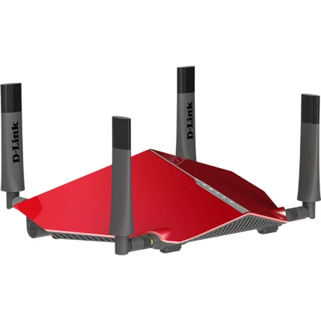 ROUTER D-LINK wireless 3150Mbps, 4 porturi Gigabit, 4 antene externe, Dual Band AC3200 (1300/600Mbps), 1xUSB3.0, 1xUSB2.0, glossy red &quot;DIR-885L&quot; (include timbru verde 1.5 lei)