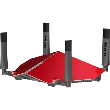 ROUTER D-LINK wireless 3150Mbps, 4 porturi Gigabit, 4 antene externe, Dual Band AC3200 (1300/600Mbps), 1xUSB3.0, 1xUSB2.0, glossy red &quot;DIR-885L&quot; (include timbru verde 1.5 lei)