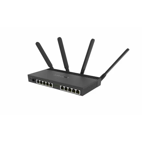 ROUTER MIKROTIK wireless, 2000 Mbps, porturi Gigabit x 10, antena externa x 4, CPU 1.4 GHz, 1 GB RAM, dual band, rackabil 1U 19&quot;, &quot;MT RB4011IGS+5HACQ2HND-IN&quot; (include TV 1.5 lei)