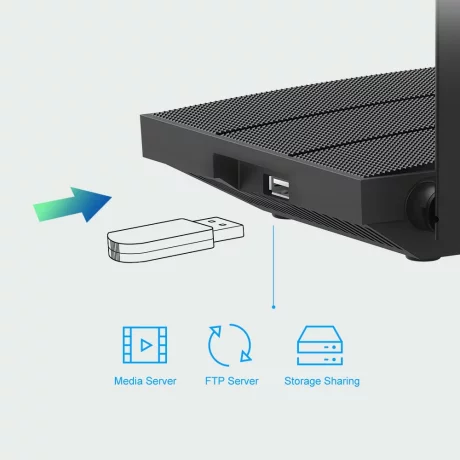 ROUTER TP-LINK wireless 1200Mbps, 4 porturi 10/100/1000Mbps,1 x WAN Gigabit, 4 antene externe, Dual Band AC1200 &quot;Archer C6U&quot; (include timbru verde 1.5 lei)